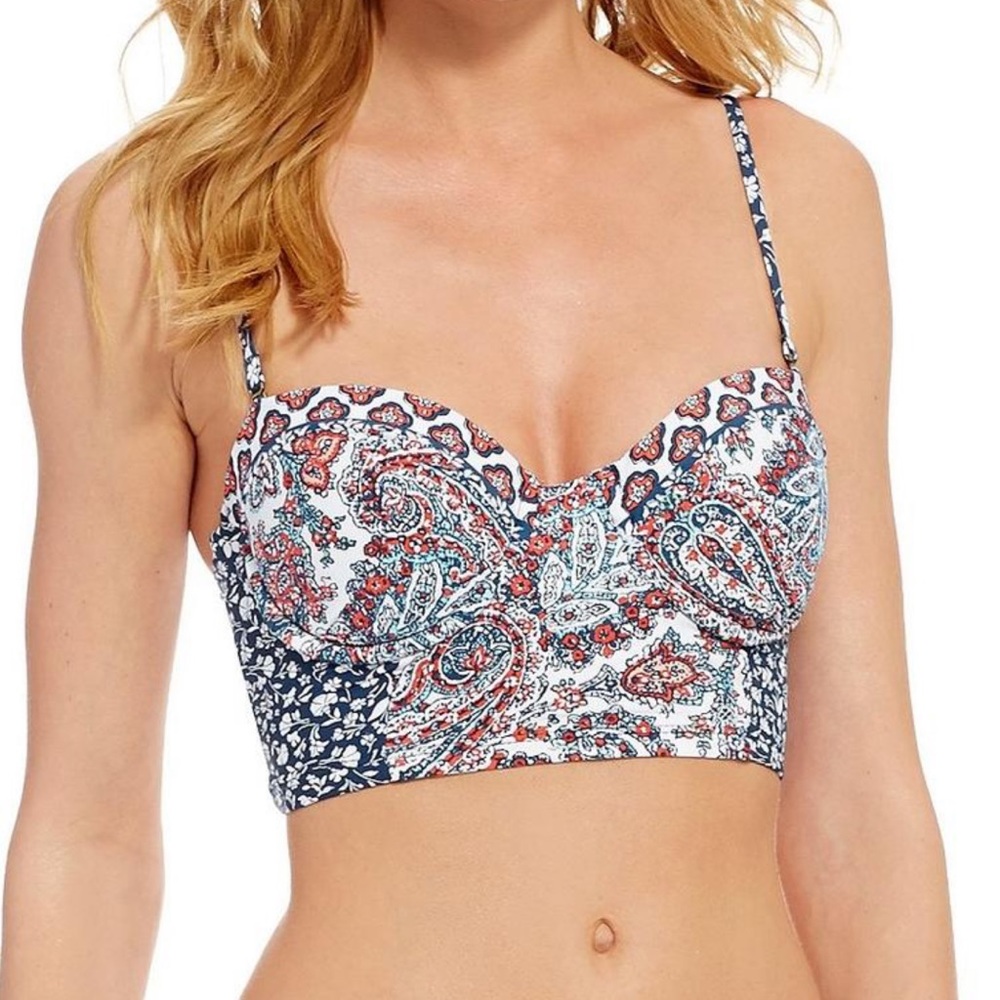 NWT Lucky Brand Hailey paisley underwire bikini top